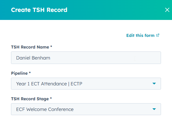 TSH record info