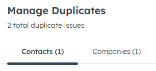 Manage duplicates - number of duplicates