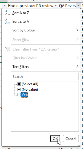3 - Filter blank values
