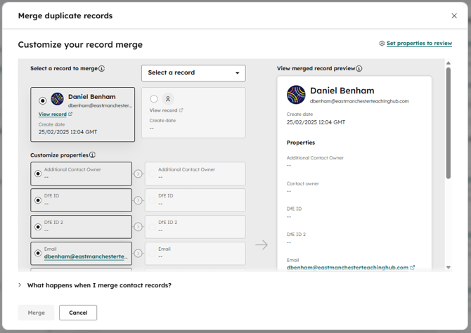 3 - Merge duplicate records