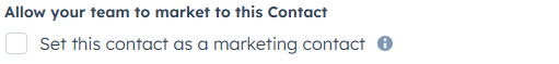 Set as a marketing contact